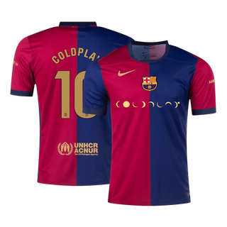 Men's Fan Version Barcelona x Coldplay Home Jersey 2024/25